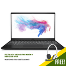 MSI MODERN 14 B4MW-225LA 14" LAPTOP + FREE LOGITECH H150 STEREO HEADSET (CLOUD WHITE) - DataBlitz