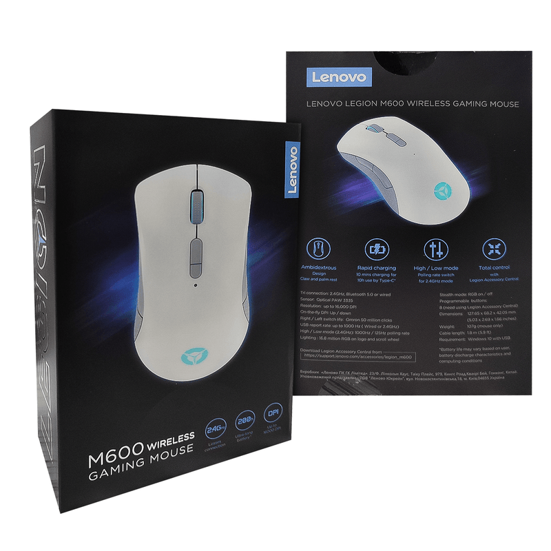 LENOVO LEGION M600 WIRELESS GAMING MOUSE (STINGRAY) - DataBlitz