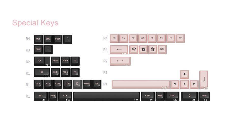 AKKO BLACK & PINK FULL KEYCAPS SET ASA 158 KEYS - DataBlitz
