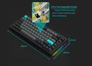 Akko Black & Cyan 5075B Plus Multi-Modes RGB Mechanical Keyboard