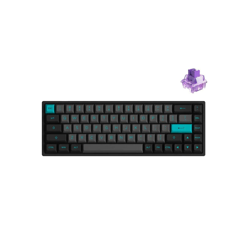 AKKO Black & Cyan 3068B Plus Multi-Modes RGB Mechanical Keyboard (AKKO CS Jelly Purple) - DataBlitz