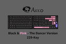 AKKO BLACK & PINK THE DANCER VERSION PBT FULL KEYCAPS SET CHERRY 229 KEYS - DataBlitz