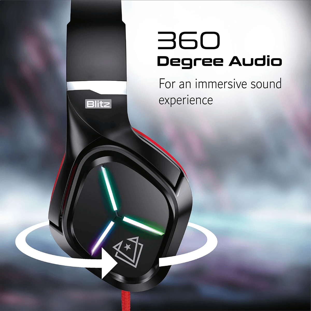Vertux Blitz 7.1 Surround Sound Gaming Headphone Red - DataBlitz