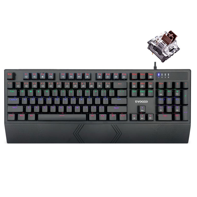 E-Yooso K-662 Rainbow Light 104-Keys Wired Mechanical Keyboard Black