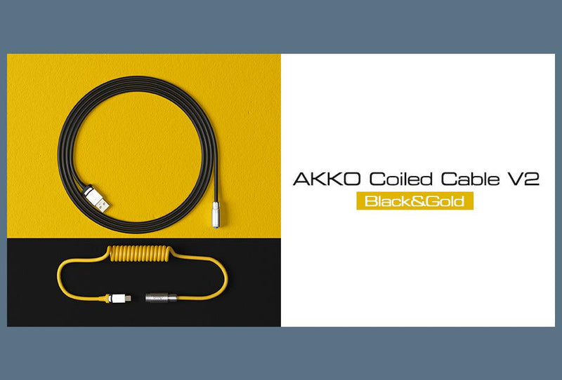 AKKO COILED AVIATOR CABLE V2 (BLACK & GOLD) - DataBlitz