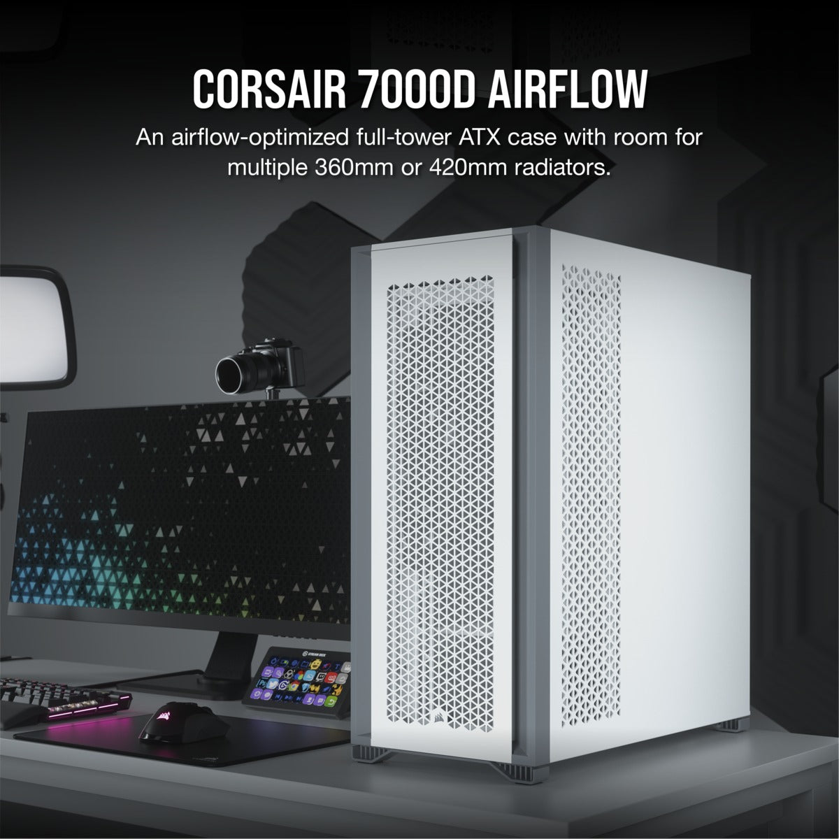 Corsair 7000D Airflow Full-Tower ATX PC Case (White)