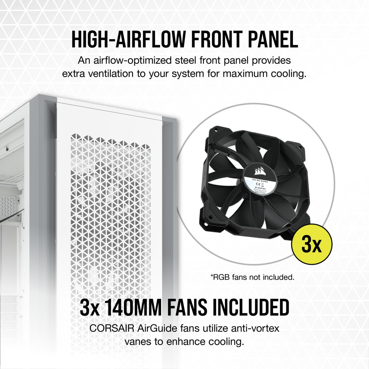 Corsair 7000D Airflow Full-Tower ATX PC Case (White)