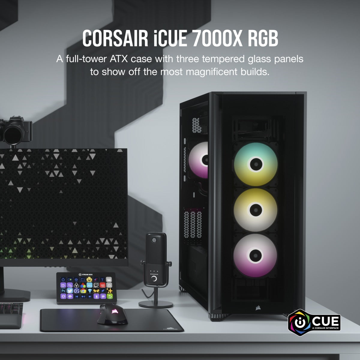 Corsair iCUE 7000X RGB Tempered Glass Full-Tower ATX PC Case (Black)