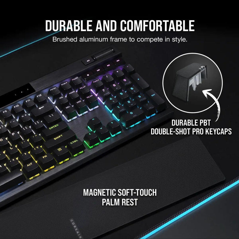 Corsair K70 RGB Pro Mechanical Gaming Keyboard With PBT Double Shot Pro Keycaps (Cherry MX Silent) - DataBlitz