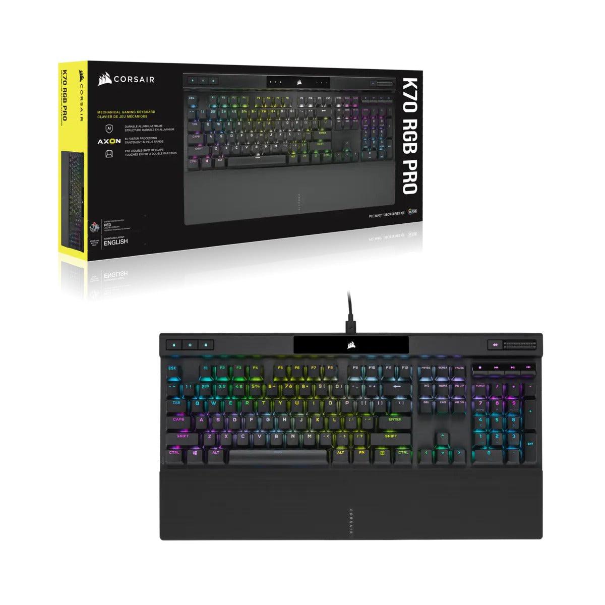 Corsair K70 RGB Pro Mechanical Gaming Keyboard With PBT Double Shot Pro Keycaps (Cherry MX Silent) - DataBlitz