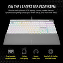 CORSAIR K70 RGB PRO Optical-Mechanical Gaming Keyboard with PBT Double Shot Pro Keycaps (White) - DataBlitz