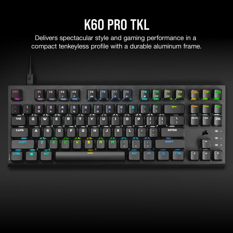 Corsair K60 PRO TKL RGB Optical-Mechanical Gaming Keyboard (OPX Switch Linear & Fast) - DataBlitz