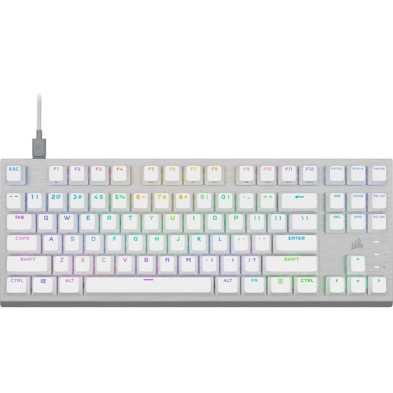 Corsair K60 Pro TKL RGB Tenkeyless Optical-Mechanical Gaming Keyboard (White) (Corsair OPX Switch) - DataBlitz