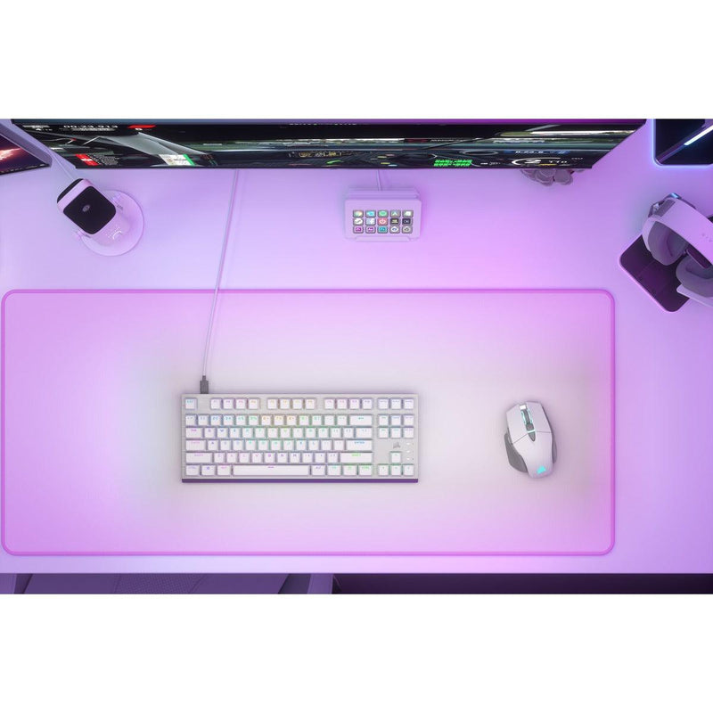 Corsair K60 Pro TKL RGB Tenkeyless Optical-Mechanical Gaming Keyboard (White) (Corsair OPX Switch) - DataBlitz