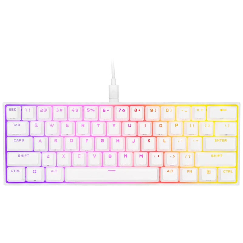 Corsair K65 RGB Mini 60% Mechanical Gaming Keyboard Cherry MX Red (White) - DataBlitz