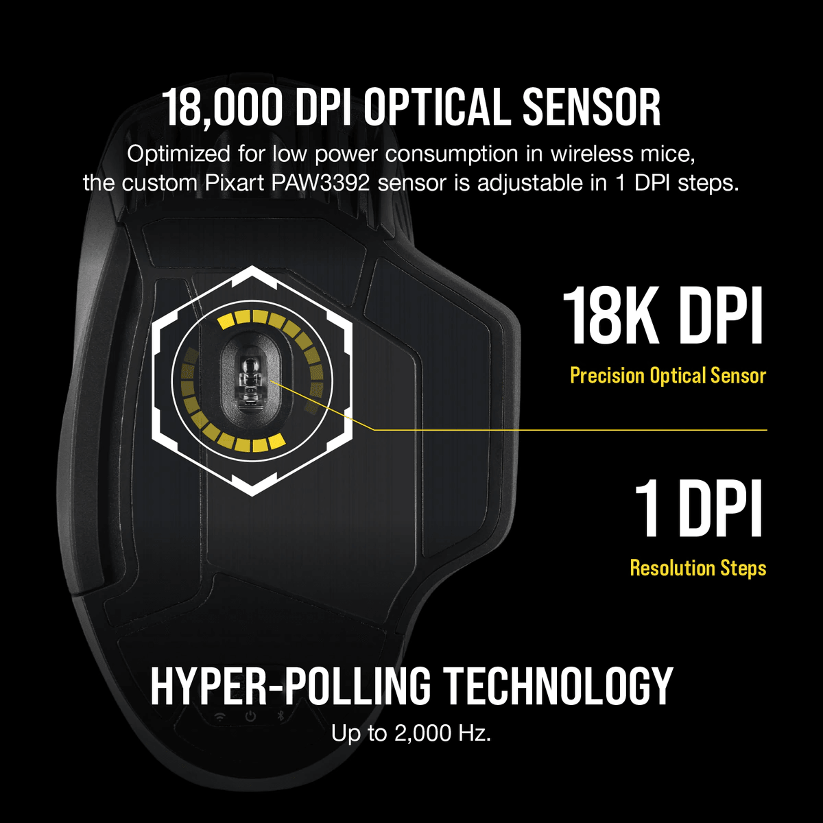 CORSAIR DARK CORE RGB PRO SE WIRELESS FPS/MOBA GAMING MOUSE W/ SLIPSTREAM TECHNOLOGY - DataBlitz