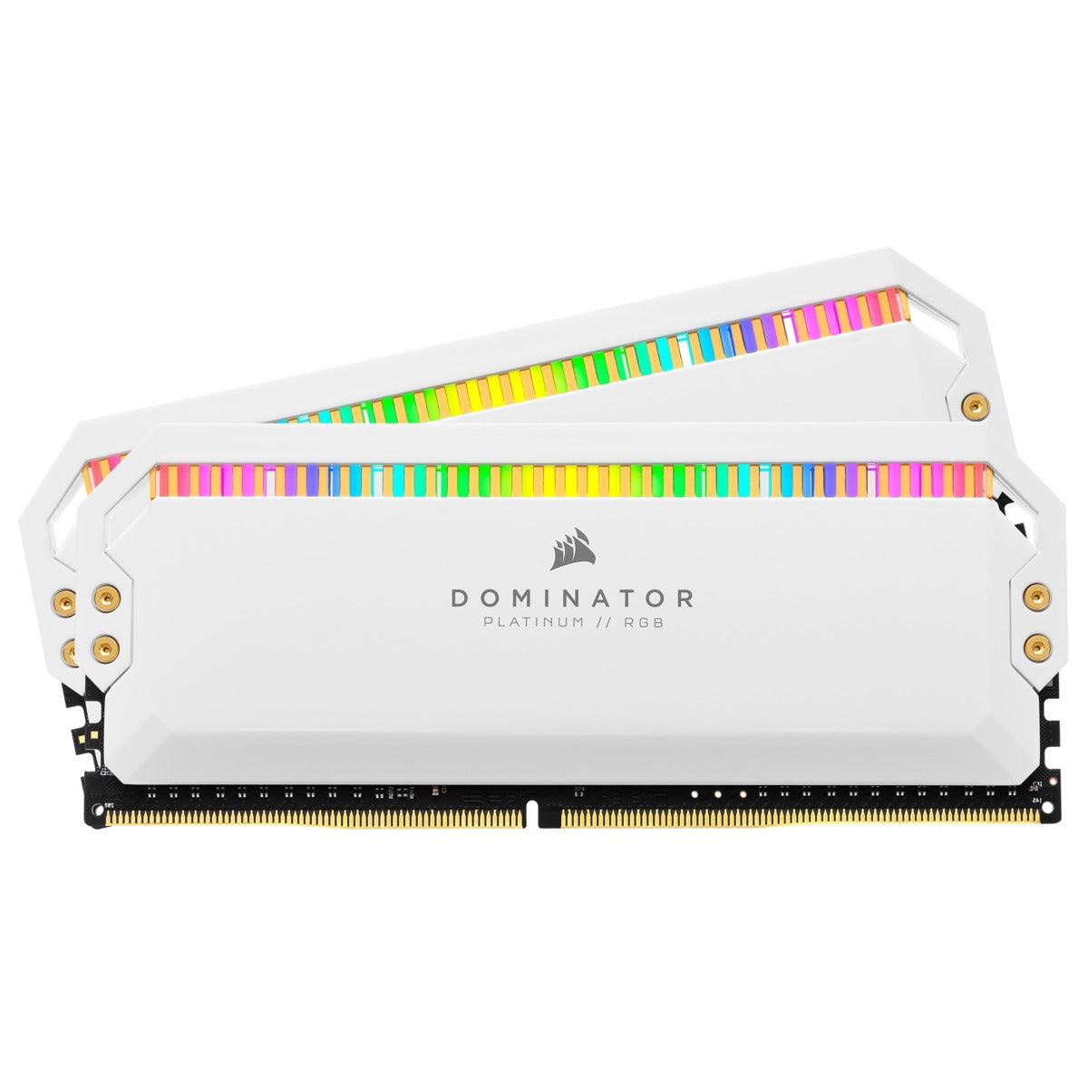CORSAIR Dominator Platinum RGB 16GB (2 x 8GB) DDR4 DRAM 3600mhz C18 Memory Kit (White) (CMT16GX4M2C3600C18W) - DataBlitz