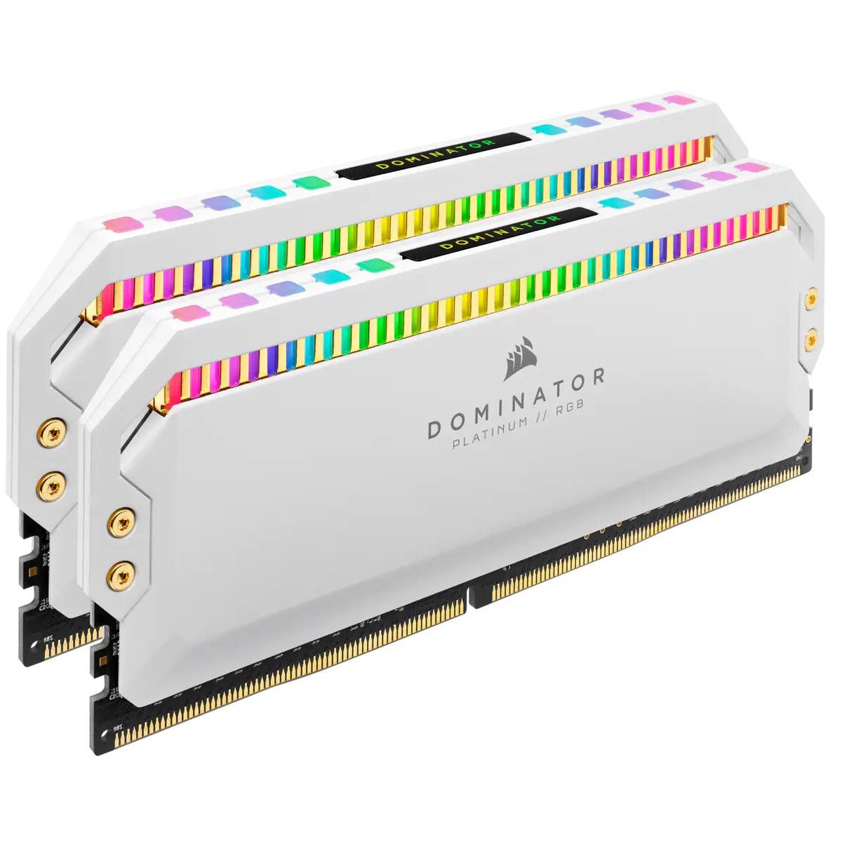 CORSAIR Dominator Platinum RGB 32GB (2 x 16GB) DDR4 DRAM 3200mhz C16 Memory Kit (White) (CMT32GX4M2E3200C16W) - DataBlitz