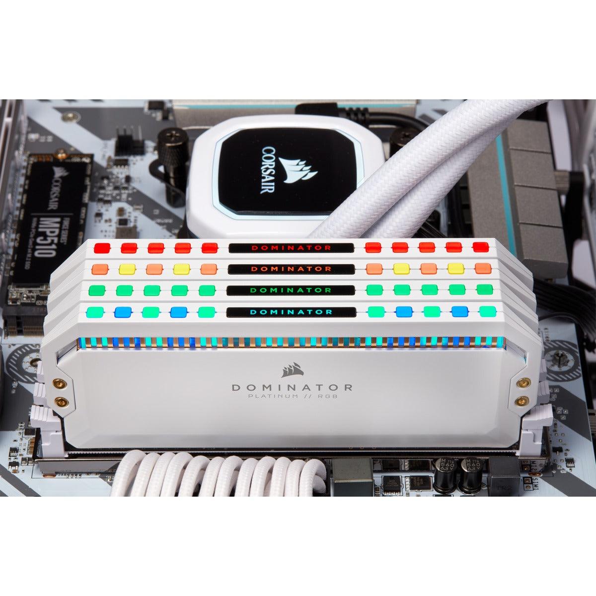 CORSAIR Dominator Platinum RGB 32GB (2 x 16GB) DDR4 DRAM 3200mhz C16 Memory Kit (White) (CMT32GX4M2E3200C16W) - DataBlitz