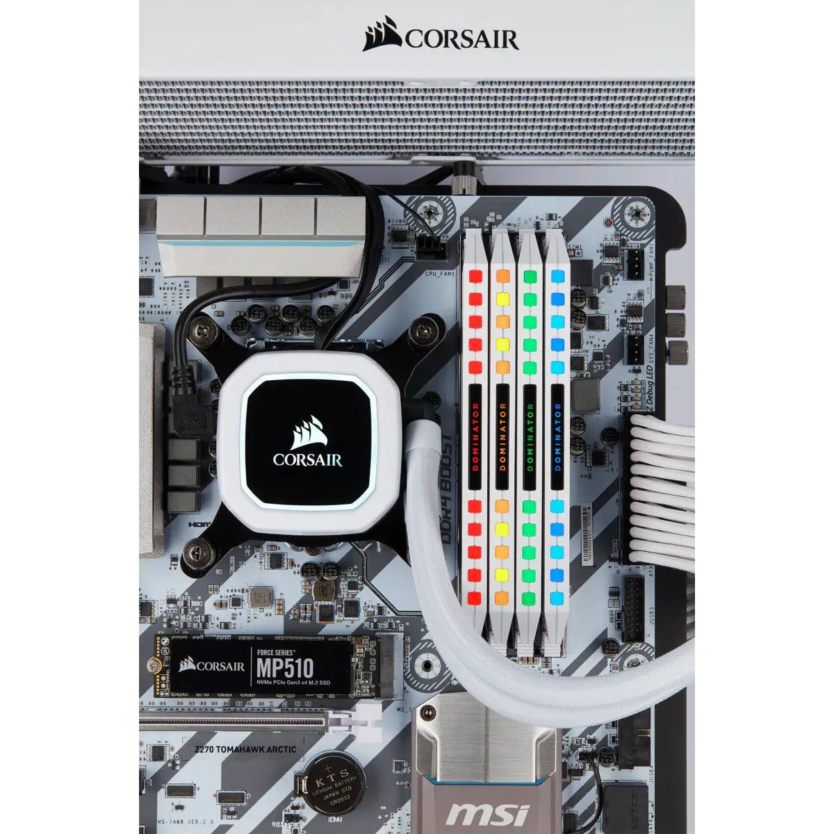 CORSAIR Dominator Platinum RGB 16GB (2 x 8GB) DDR4 DRAM 3600mhz C18 Memory Kit (White) (CMT16GX4M2C3600C18W) - DataBlitz