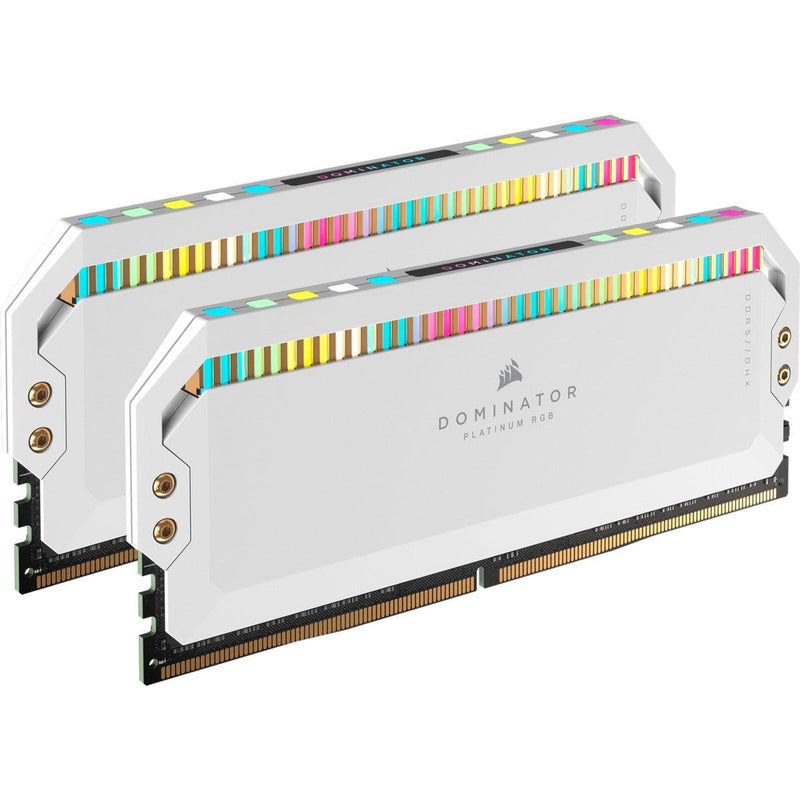 CORSAIR Dominator Platinum RGB 32GB (2x16GB) DDR5 DRAM 5600MHZ C36 Memory Kit (White) (CMT32GX5M2B5600C36W) - DataBlitz