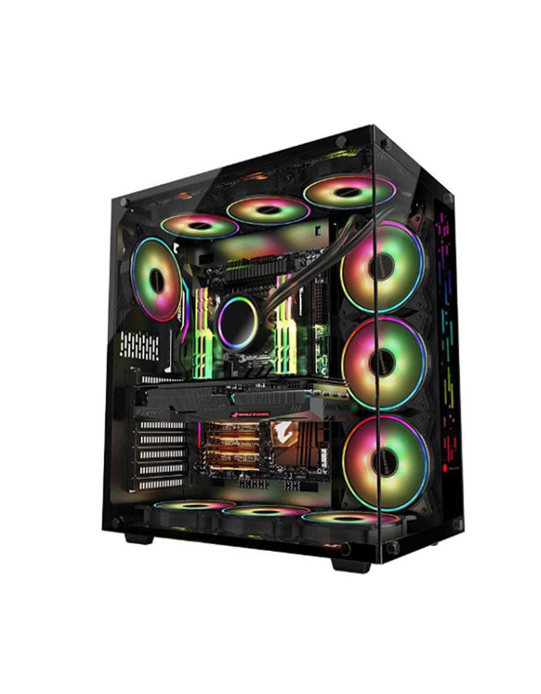 Coolman Robin 2 Dual Chamber Tempered Glass ATX Case (Black)