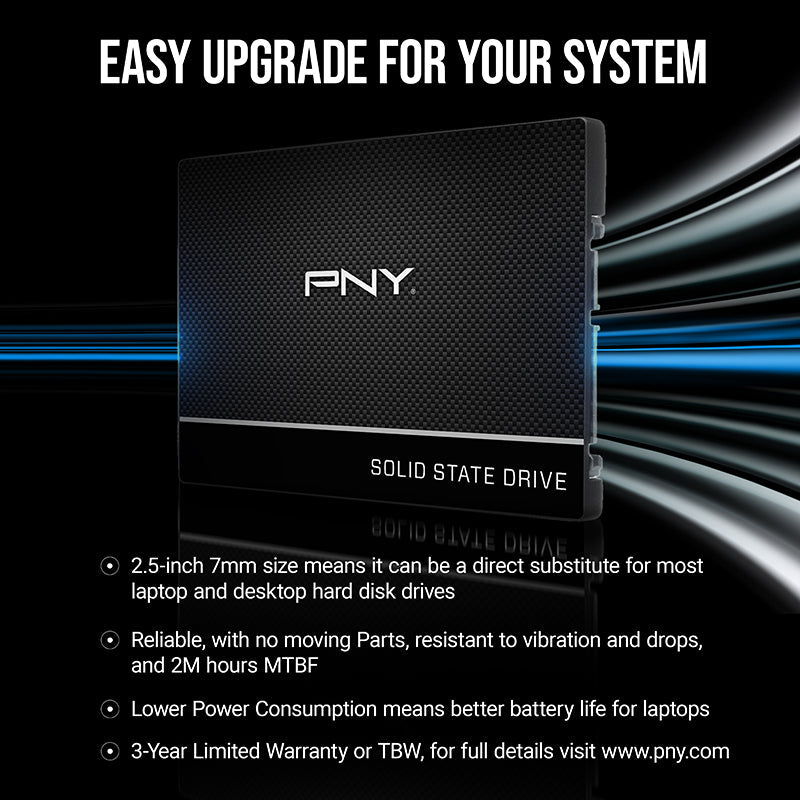 PNY 500GB CS900 SATA III 2.5 Internal SSD SSD7CS900-500-RB B&H