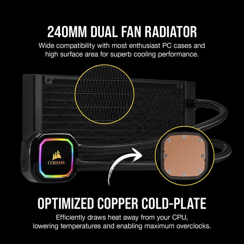 Corsair ICUE H100I RGB Pro XT 240mm Liquid CPU Cooler - DataBlitz
