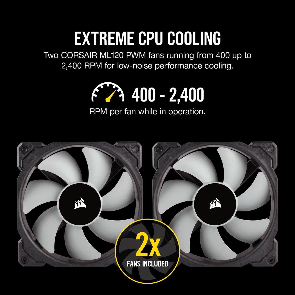Corsair ICUE H100I RGB Pro XT 240mm Liquid CPU Cooler - DataBlitz