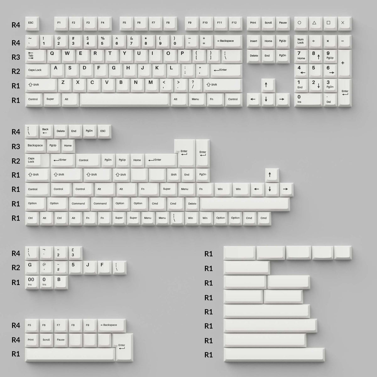 Keychron Cherry Profile Double Shot PBT Full Set Keycaps - BoW