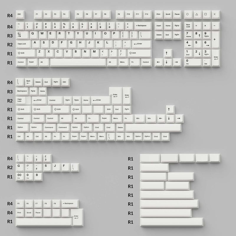 Keychron Cherry Profile Double Shot PBT Full Set Keycaps - BoW