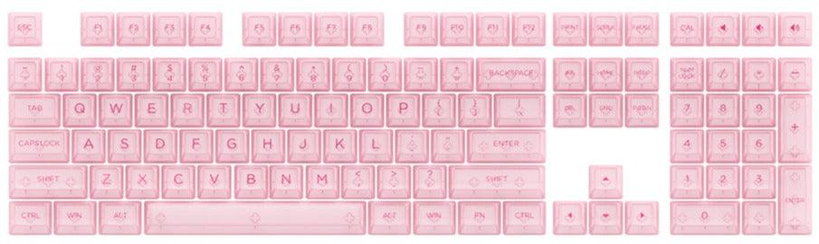 AKKO Clear Pink Transparent Keycaps Set ASA 155 Keys - DataBlitz