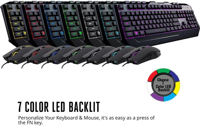 Cooler Master Devastator 3 Gaming Keyboard And Mouse Combo With 7 Brilliant Colors - DataBlitz