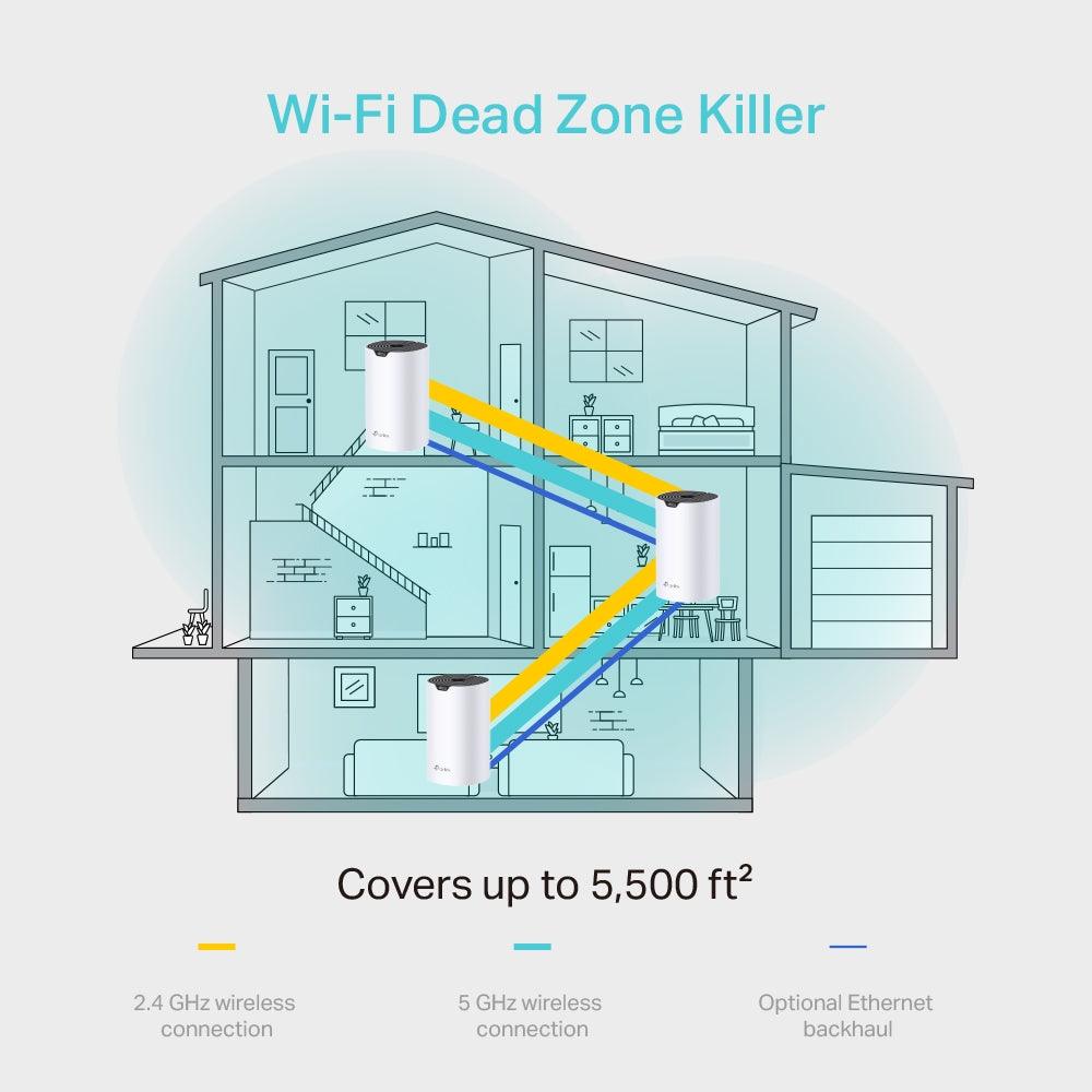 TP-LINK AC1200 Whole Home Mesh Wi-Fi System Compatible With Amazon Alexa (White) (Deco S4 (3-Pack)) - DataBlitz