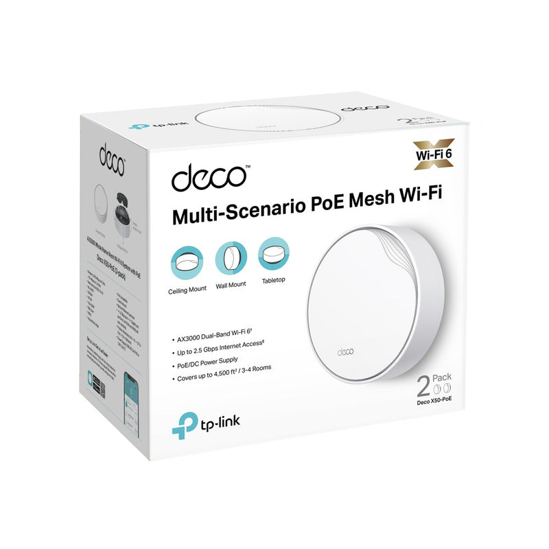 TP-Link AX3000 Whole Home Mesh WiFi 6 System With POE (Deco X50-POE)