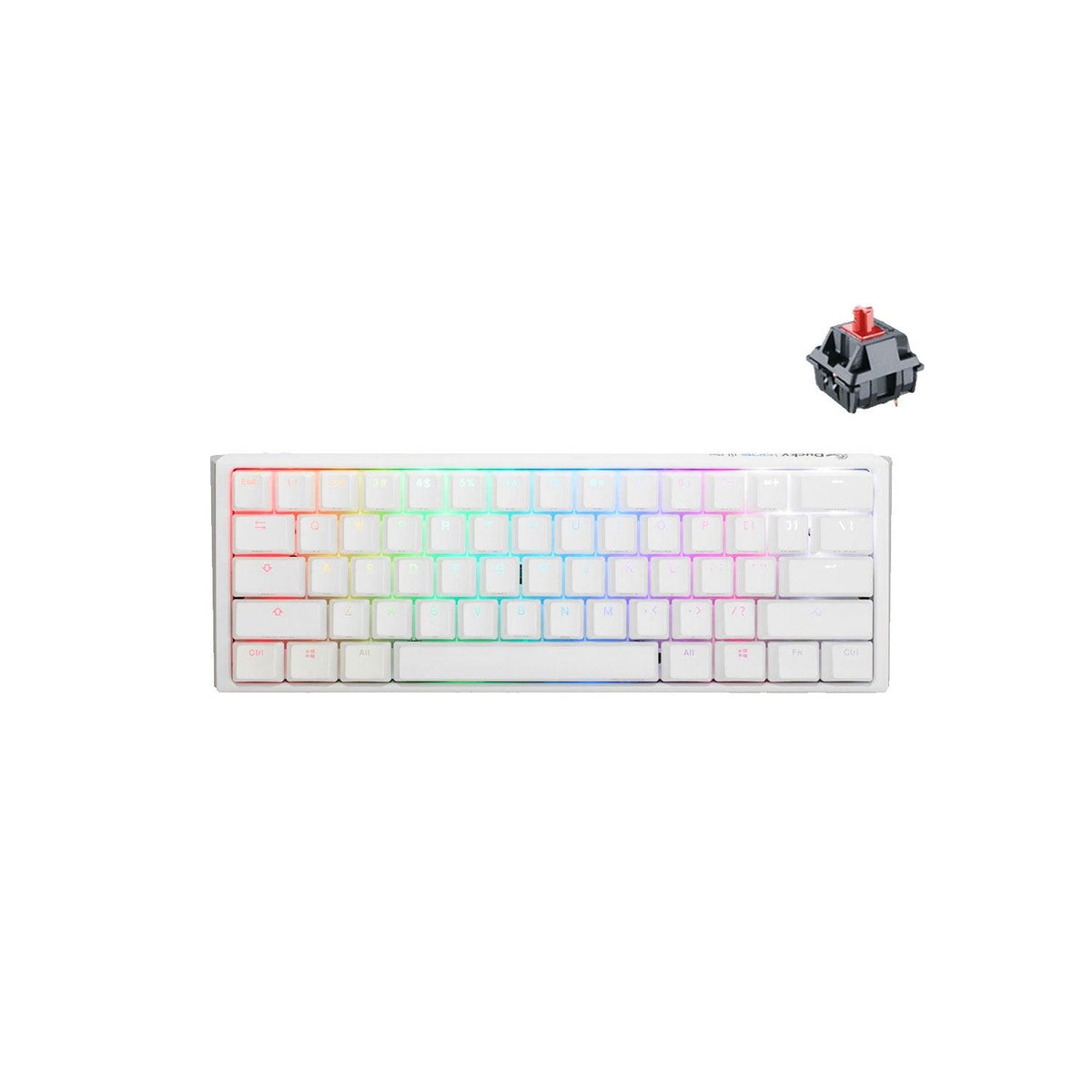 DUCKY One 3 Mini Pure White Hotswap RGB Double Shot PBT Mechanical Keyboard (Cherry RGB Red) (DKON2161ST-CUSPDPWWWSC1) - DataBlitz