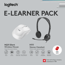 LOGITECH E-LEARNER PACK B M221 (OFF-WHITE) + H111+ LE MOUSE POUCH BUNDLE - DataBlitz