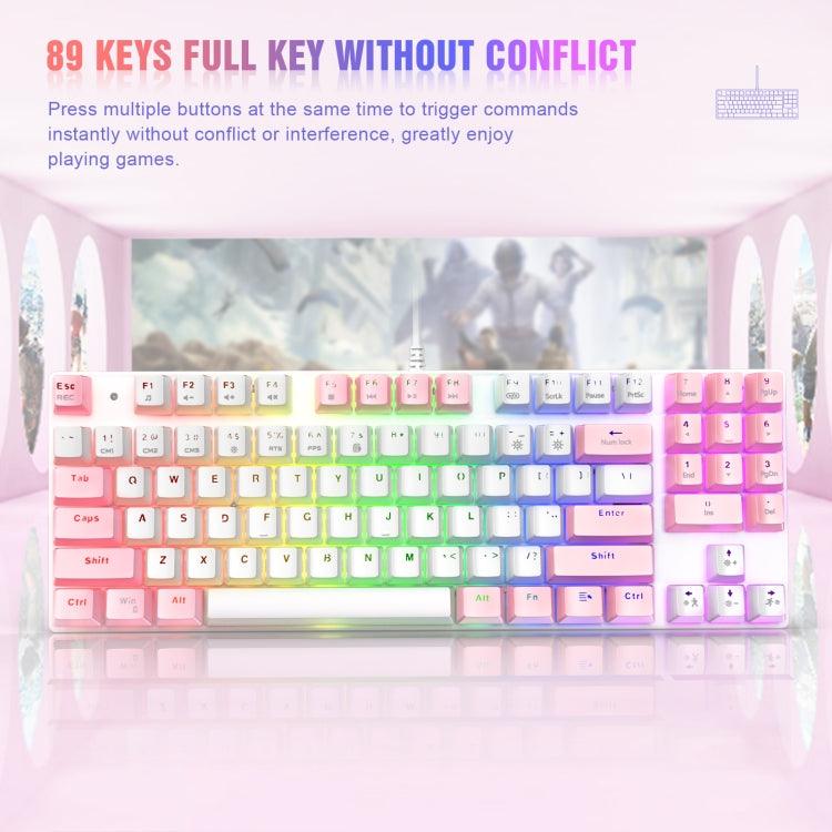 Onikuma G26 + CW916 RGB Wired Keyboard Mouse Set (White + Pink) - DataBlitz