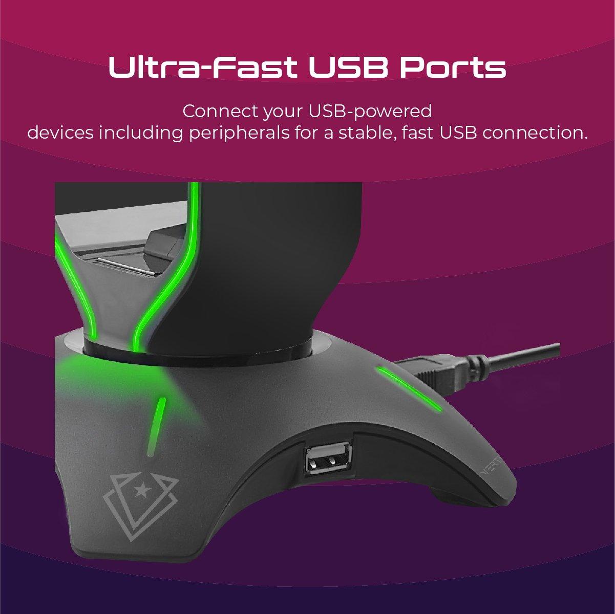 Vertux Extent Multi-Purpose Mouse Bungee With Headphone Stand & USB Hub - DataBlitz
