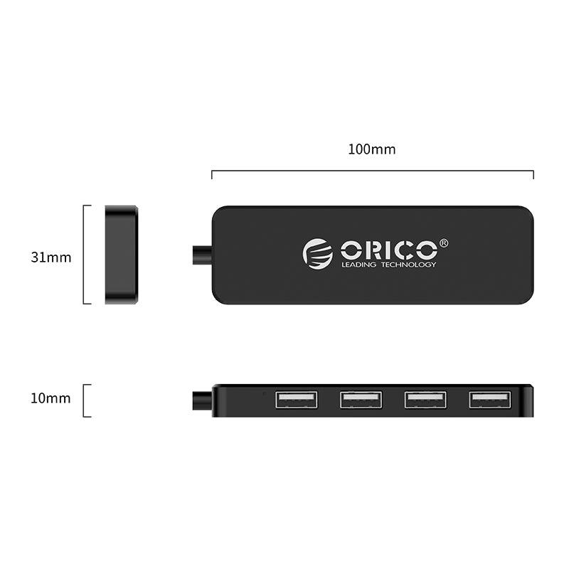 ORICO 4-Port USB 2.0 Hub With 30cm Cable (Black) (FL01) - DataBlitz