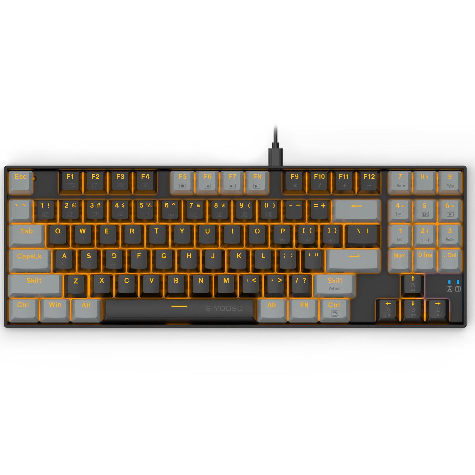 E-YOOSO Z-13 Single Light 89 Keys Mechanical Keyboard Black/Gray (Blue Switch) - DataBlitz