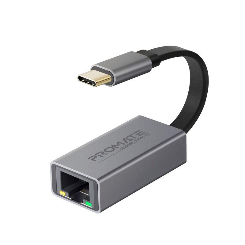 Promate Gigalink-C High Speed USB-C To Gigabit Ethernet Adapter (Grey) - DataBlitz