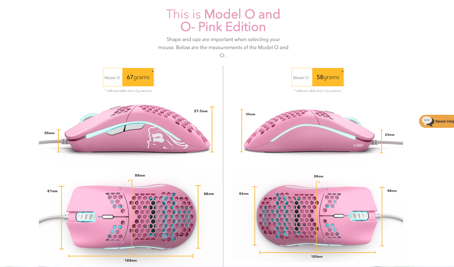 GLORIOUS MODEL O- (MINUS) GAMING MOUSE SPECIAL EDITION (MATTE PINK) - DataBlitz