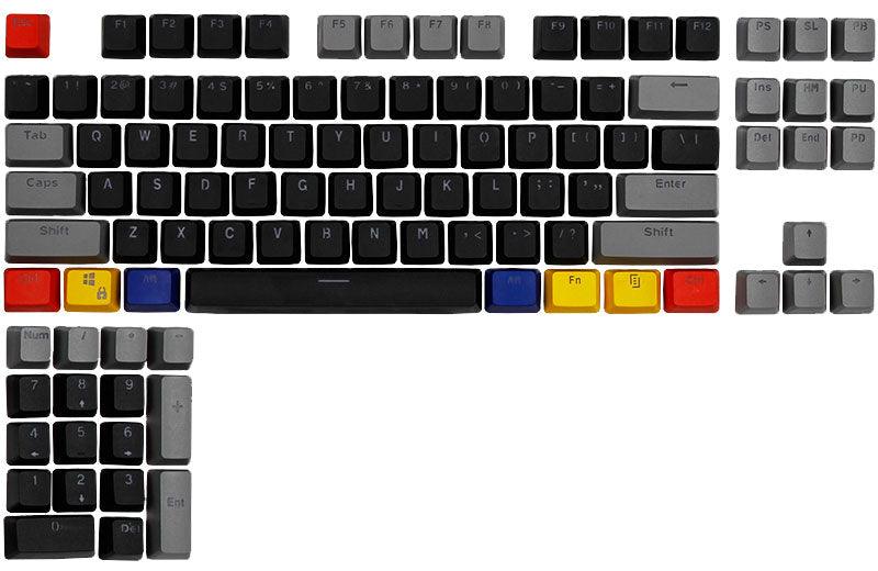 104 Doubleshot OEM PBT Keycaps (Gray Black Cmyk) - DataBlitz
