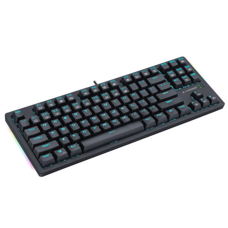 E-YOOSO K-620 Single Light With RGB Side Light 87 Keys Mechanical Keyboard Black (Brown Switch) - DataBlitz