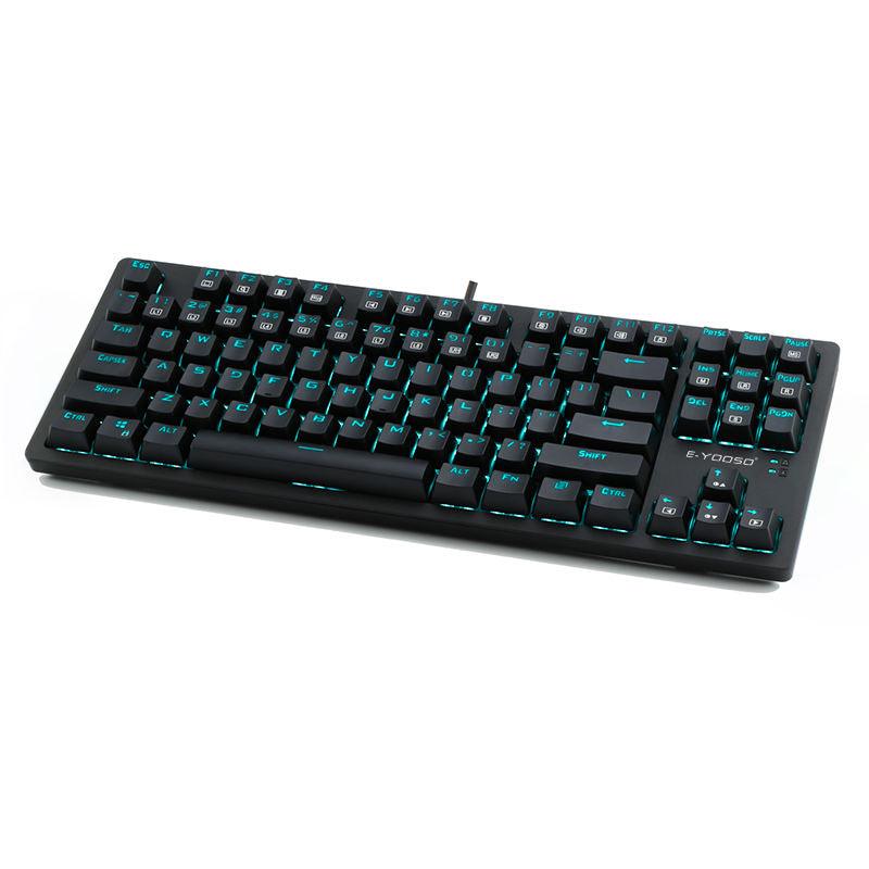 E-YOOSO K-620 Single Light With RGB Side Light 87 Keys Mechanical Keyboard Black (Brown Switch) - DataBlitz