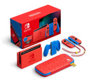 Nintendo Switch Console Mario Red & Blue Edition (Includes Carrying Case) + NSW Dobe Dust-Proof Kit Include Rubber Plug & Toughened Glass Film (TNS-862) Bundle - DataBlitz