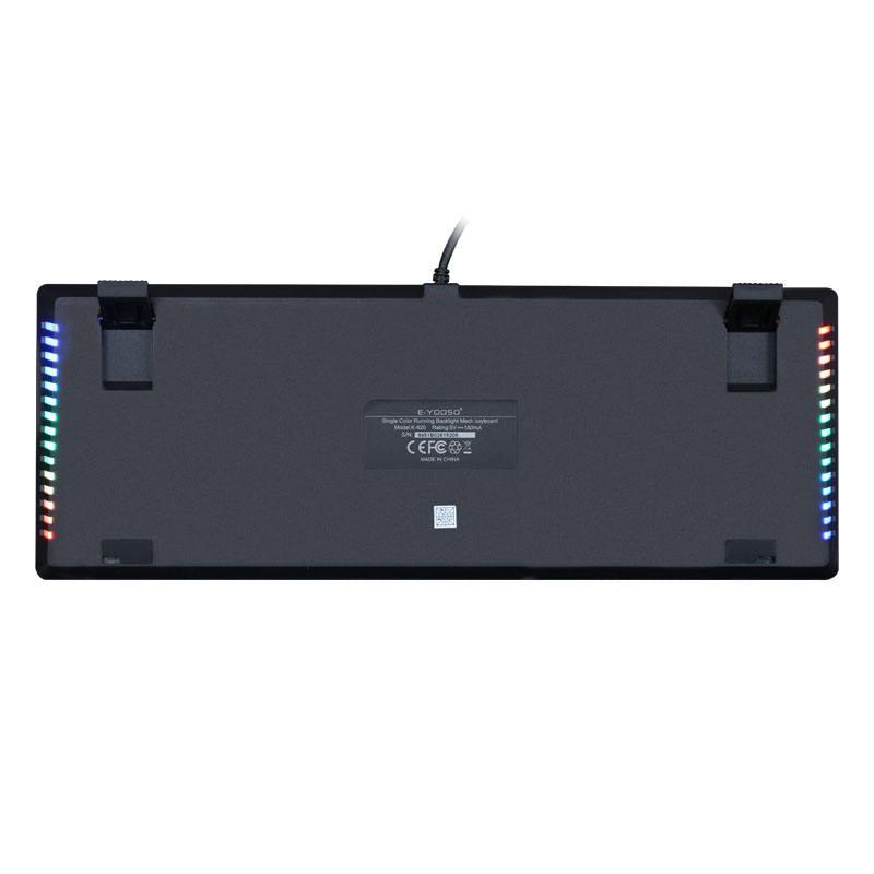 E-YOOSO K-620 Single Light With RGB Side Light 87 Keys Mechanical Keyboard Black (Brown Switch) - DataBlitz