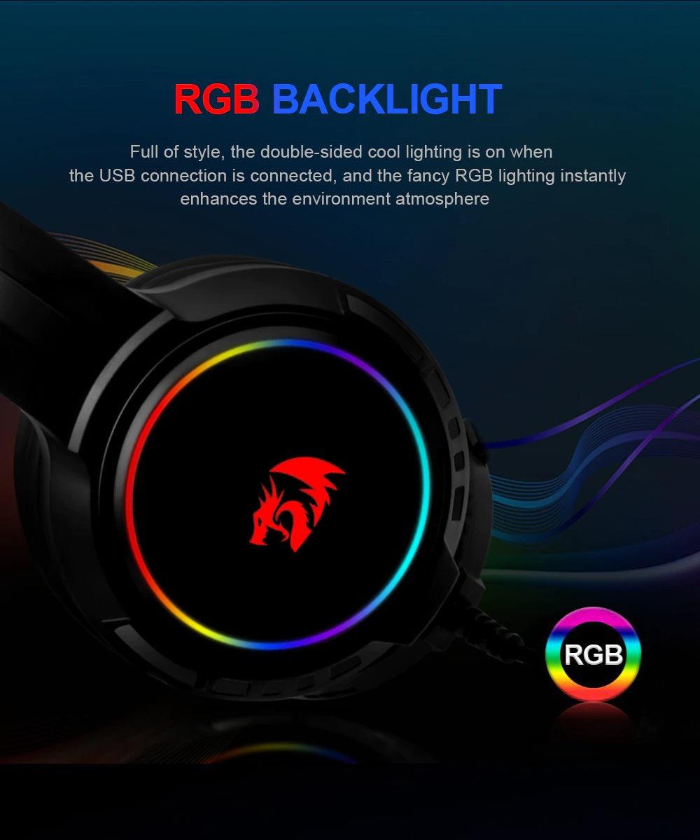 REDRAGON MENTO RGB STEREO WIRED GAMING HEADSET (WHITE) (H270-W) - DataBlitz