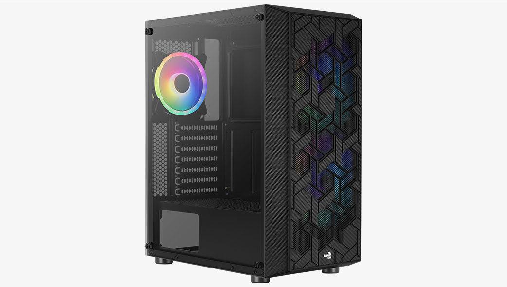 Aerocool Hive-G-BK-V1 ARGB Mid-Tower Case (Black) - DataBlitz